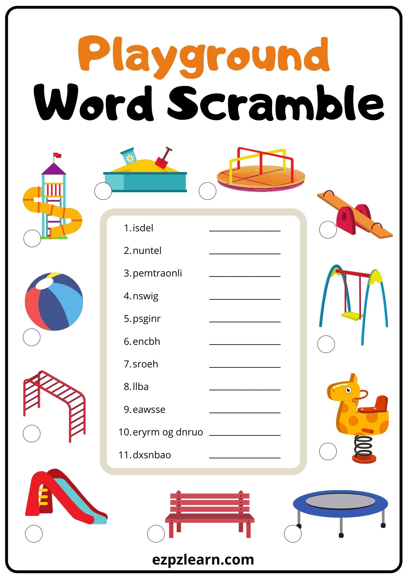Playground Word Scramble 2 